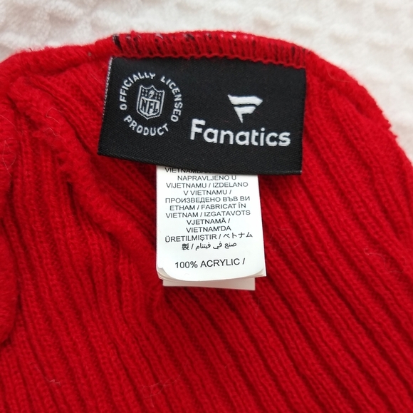 Men's Kansas City Chiefs New Era Fanatics Red Logo Cuffed Knit Hat Beanie - Picture 4 of 7